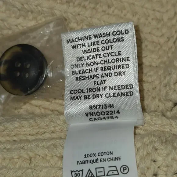 LL Bean Signature Womens Medium Cardigan Sweater Floral Knit Cottagecore Artsy - Picture 10 of 10